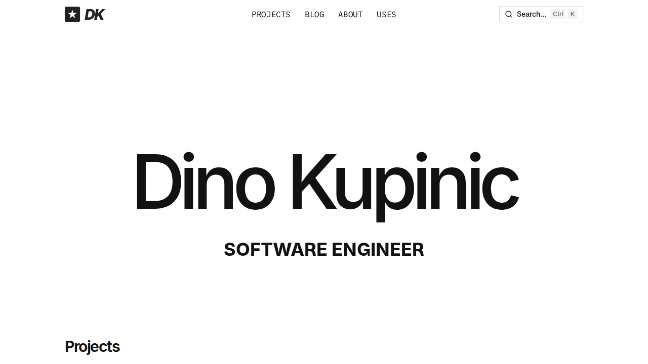 Screenshot of Dino Kupinic's Portfolio