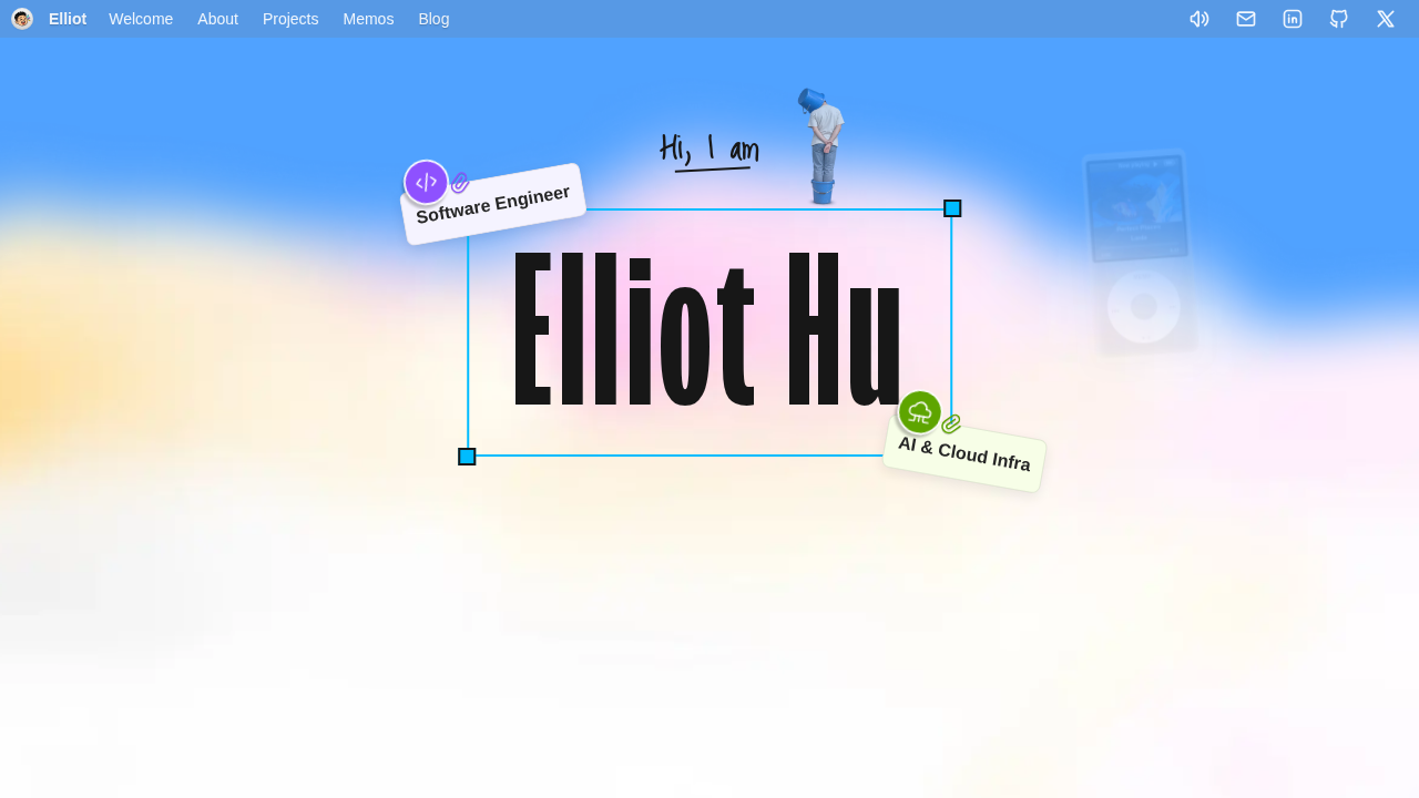 Screenshot of Elliot Hu's Portfolio